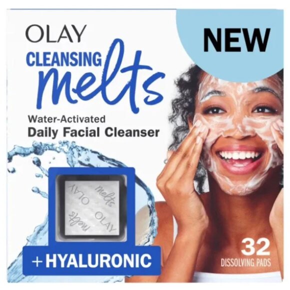 Olay Cleansing Melts with Retinol, 32ct – Water-Activated Face Cleanser - Picture 1 of 5